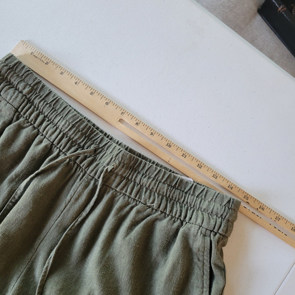 Banana Republic Wide Leg Crop Pants Small Avocado Green Coastal Resort Travel - Picture 5 of 11